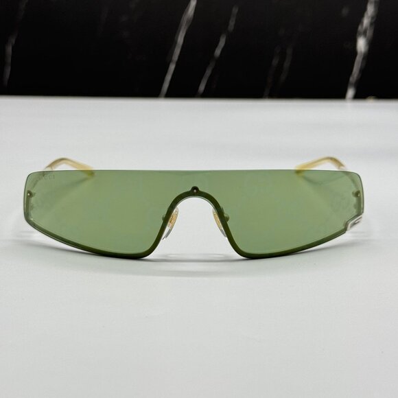 NEW GUCCI GG1561S 003 SHIELD IVORY GREEN UNISEX SUNGLASSES GUCCI main image 13